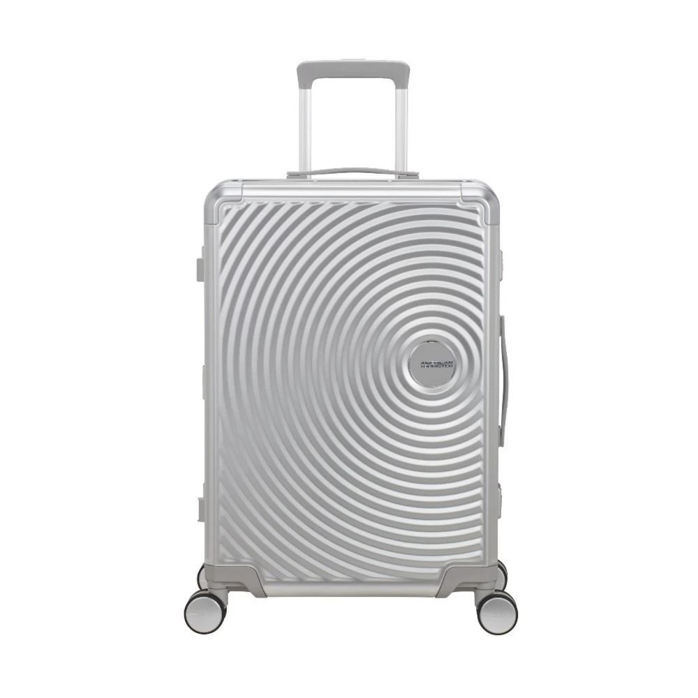 American Tourister Unisex Grå Resväskor One Size, Soundbox Alu Trolley Med Tsa-Lås