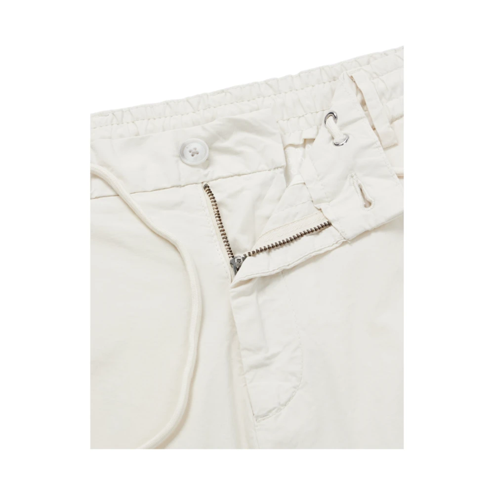 Boss Witte elastische katoenen broek met taps toelopende pijpen White Heren