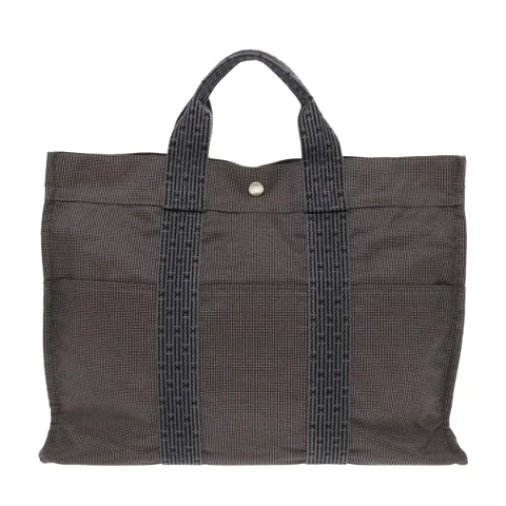 Hermès Vintage Pre-owned Canvas handbags Gray Dames