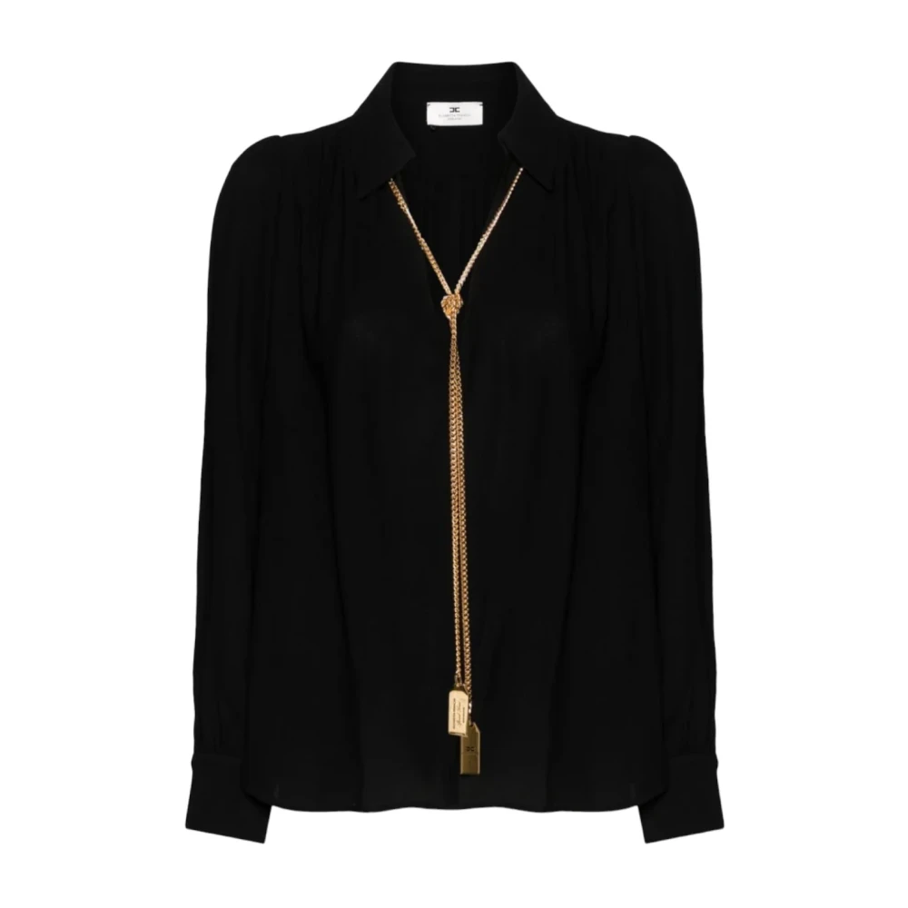 Elisabetta Franchi Stijlvolle Blouse voor Vrouwen Black Dames