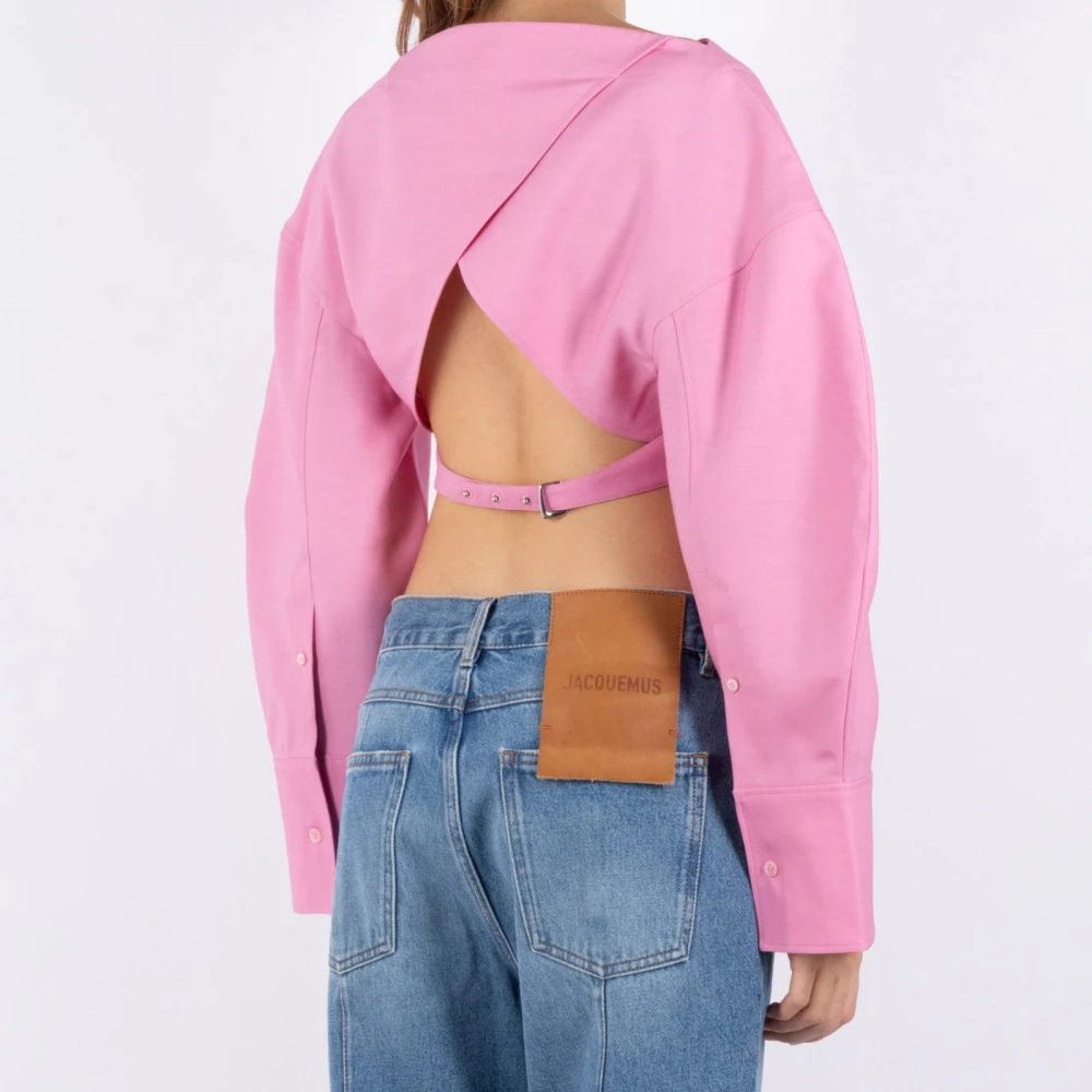 Jacquemus Roze wol zijden blouse Pink Dames