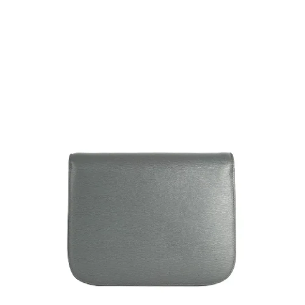 Celine Vintage Pre-owned Leather celine-bags Gray Dames