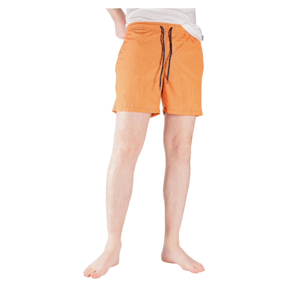 Drumohr Oranje Bedrukte Zwemkleding voor Mannen Orange Heren