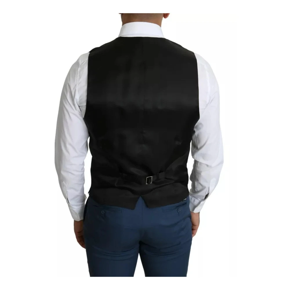 Dolce & Gabbana Jurk vest met verstelbare rugband Black Heren