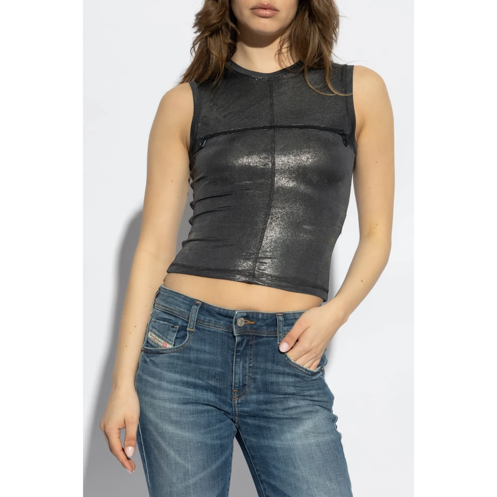 Diesel Top T-Vezzy Gray Dames