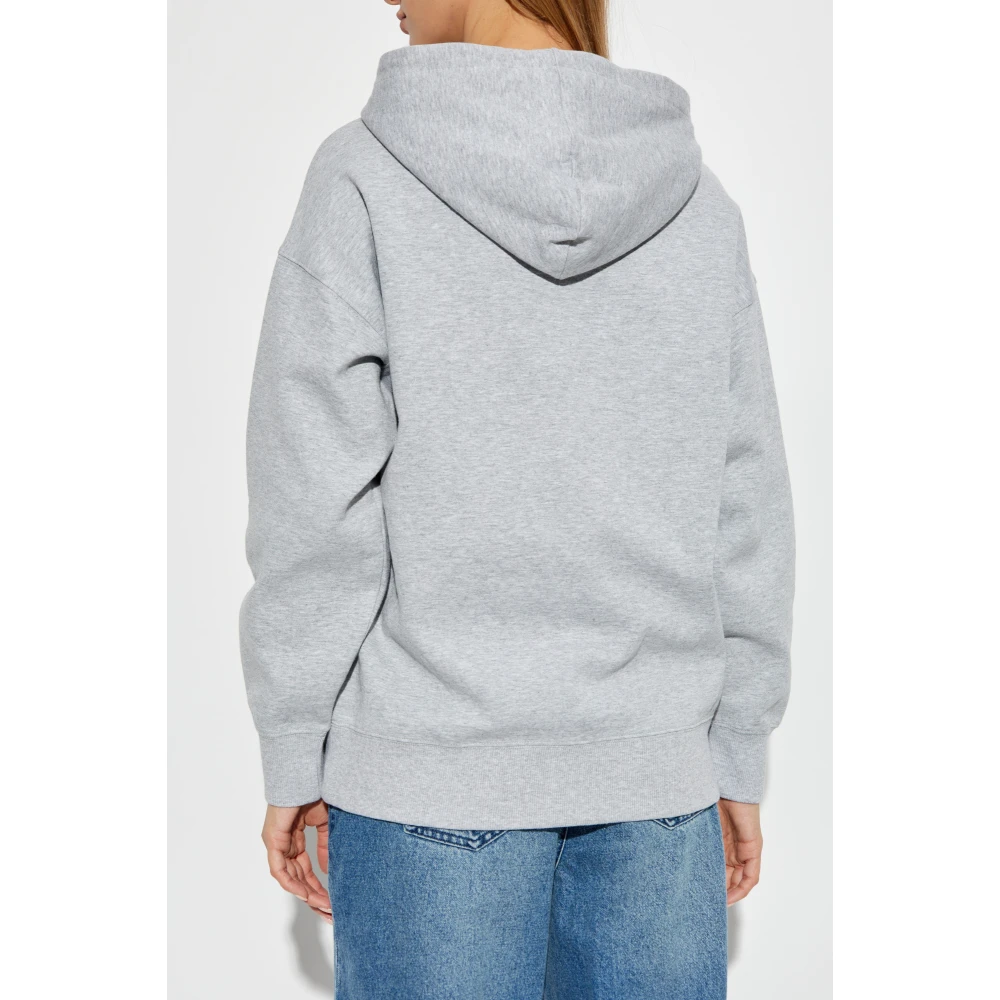 Michael Kors Logo Embossed Hoodie Gray Dames