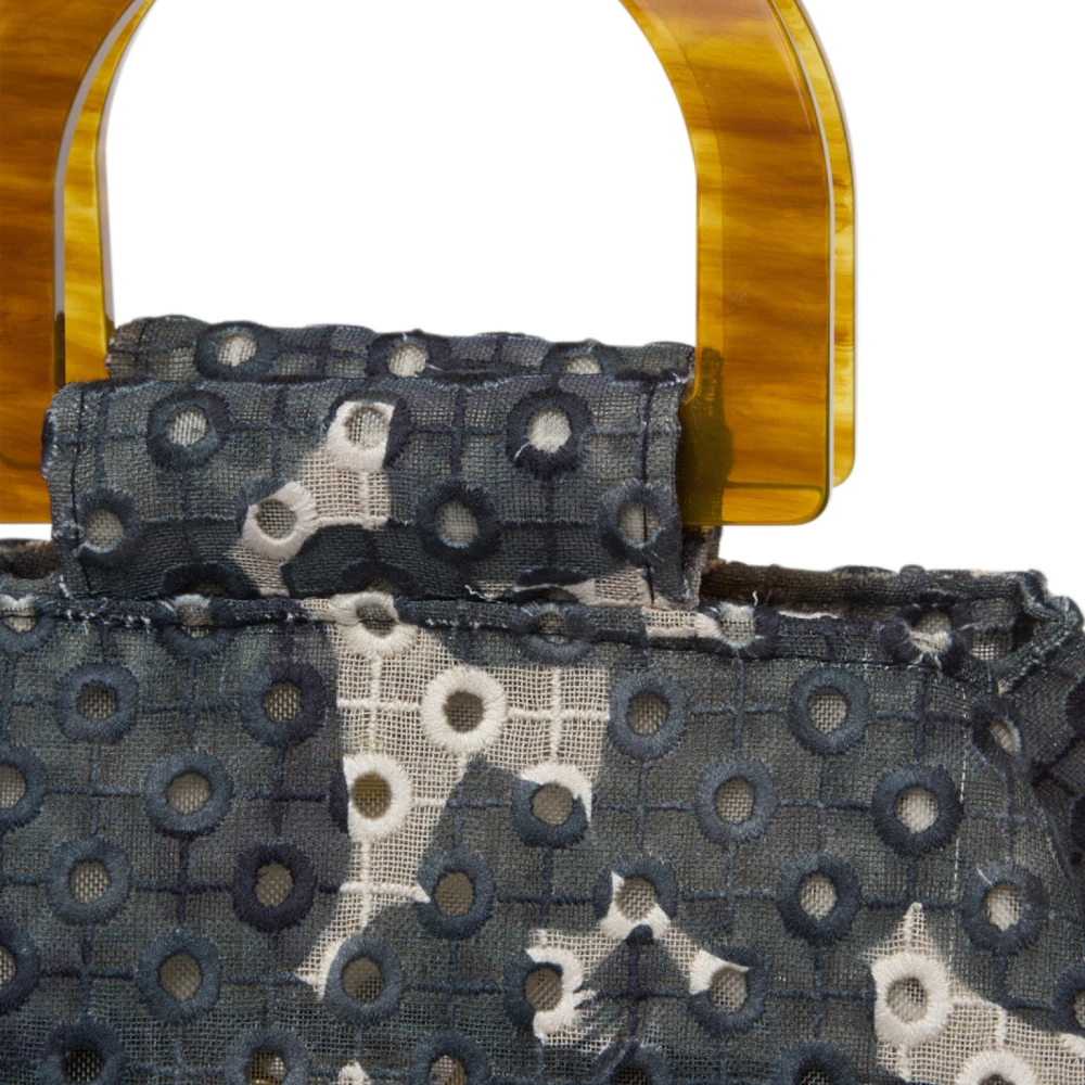 La Milanesa Trapezium Stoffen Handtas Kant Effect Multicolor Dames