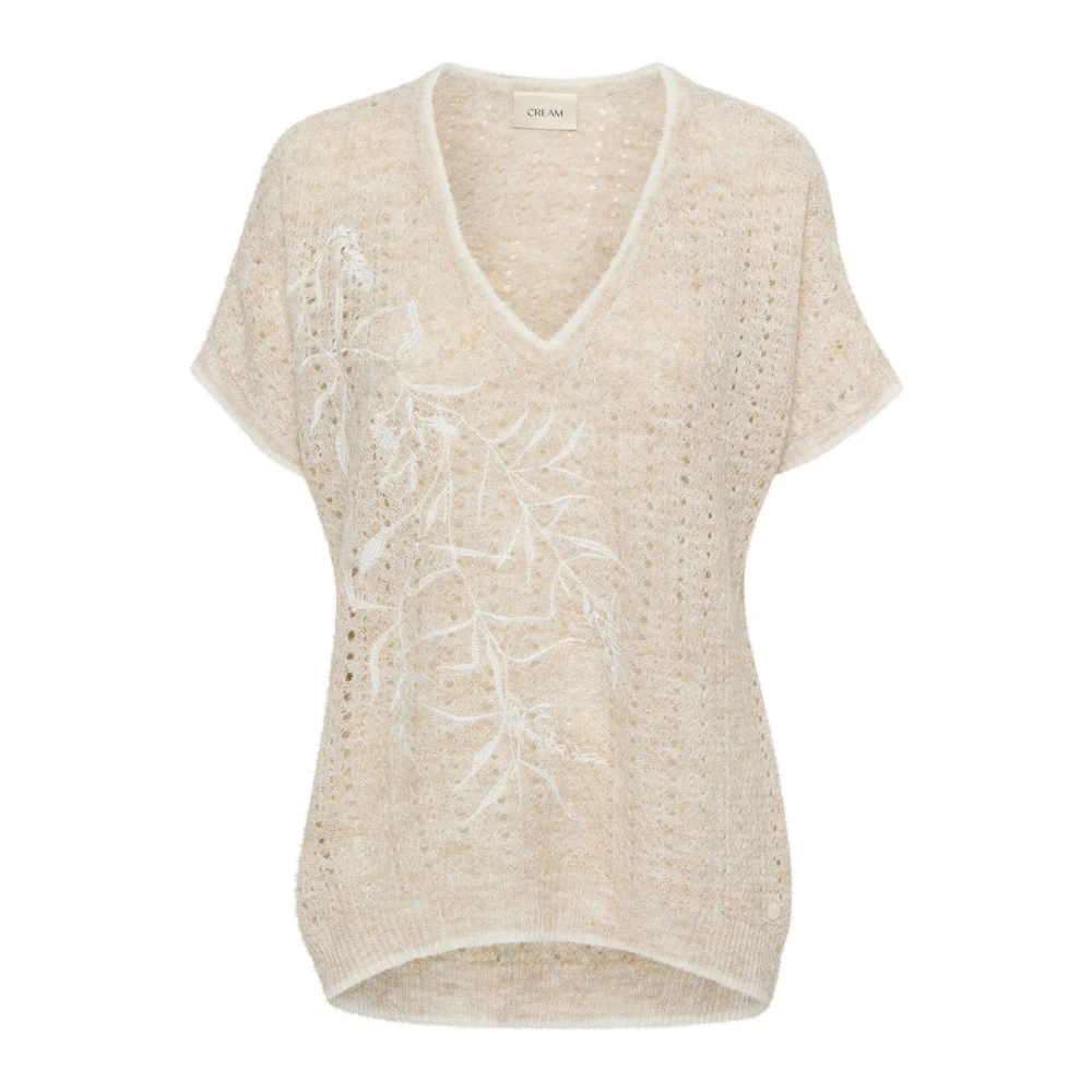 Cream Gebreide Blouse Ancient Scroll Beige Dames