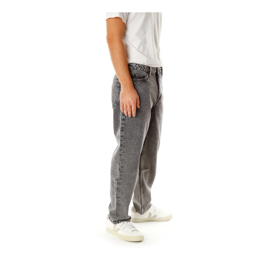 American vintage Baggy Tapered Fit Jeans Gray Heren