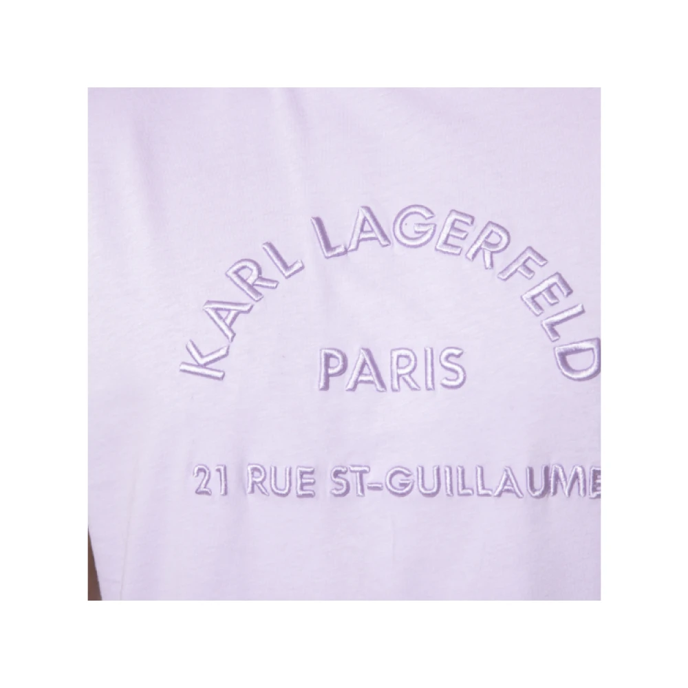 Karl Lagerfeld Mauve T-shirt met korte mouwen en stretch kraag Purple Heren