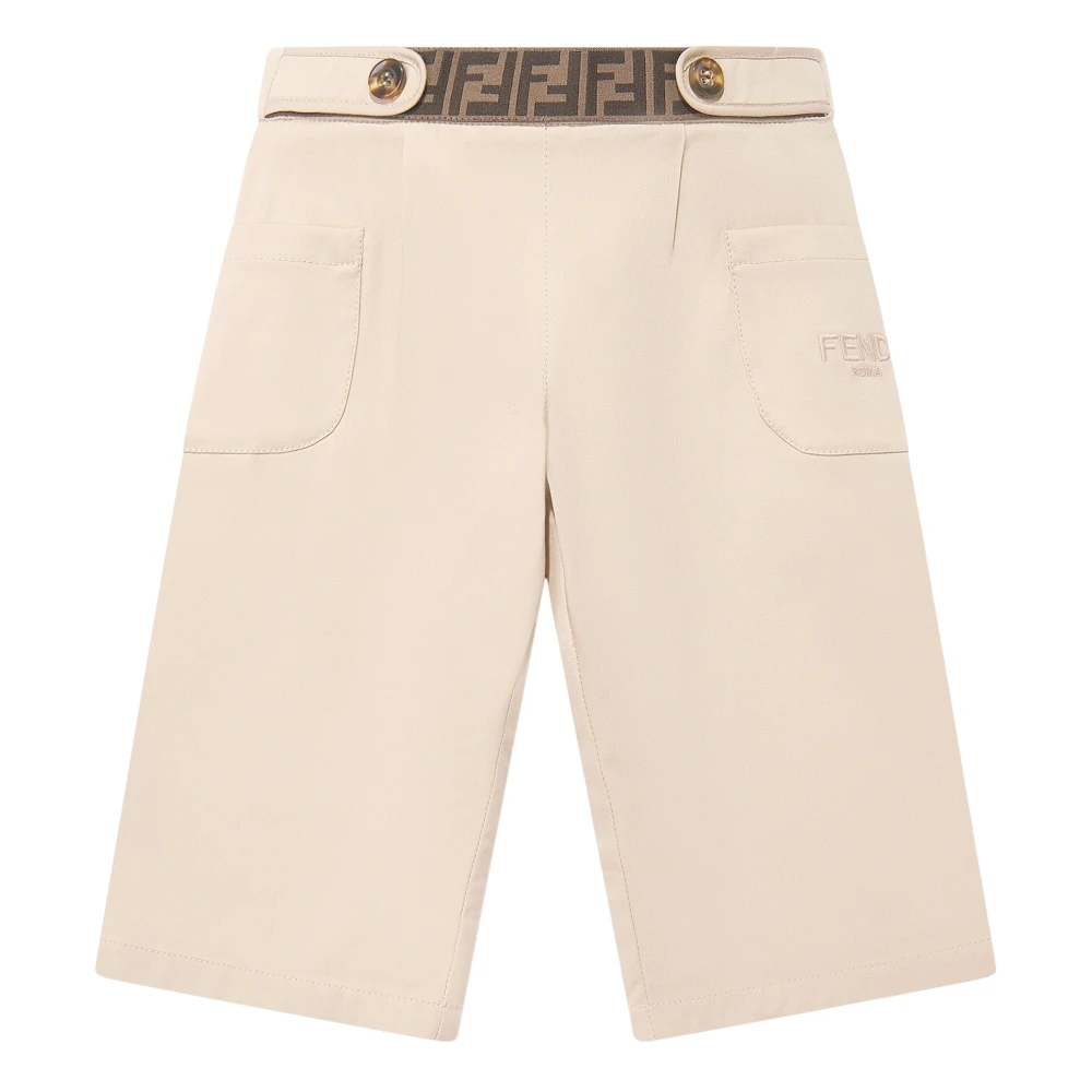 Fendi Women's Beige Stretch Gabardine Baby Girls Trousers