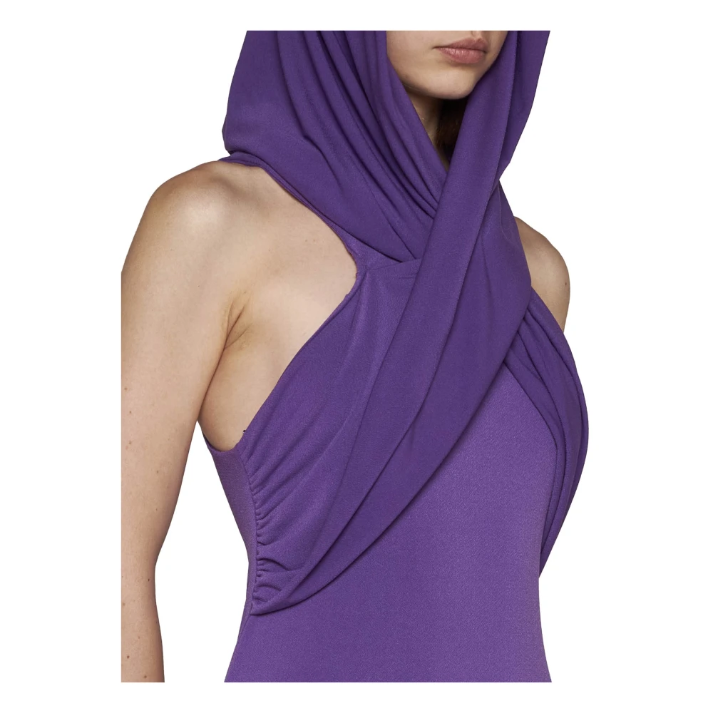 Andamane Pruim Paarse Twist-Detail Mouwloze Minijurk Purple Dames