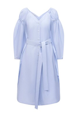 cotton-v-neck-dress-with-belt