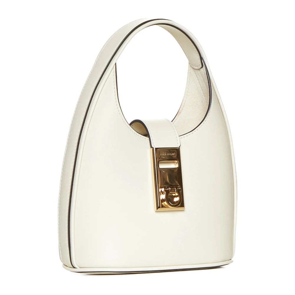 Salvatore Ferragamo Stijlvolle Hobo Mini Tassen White Dames
