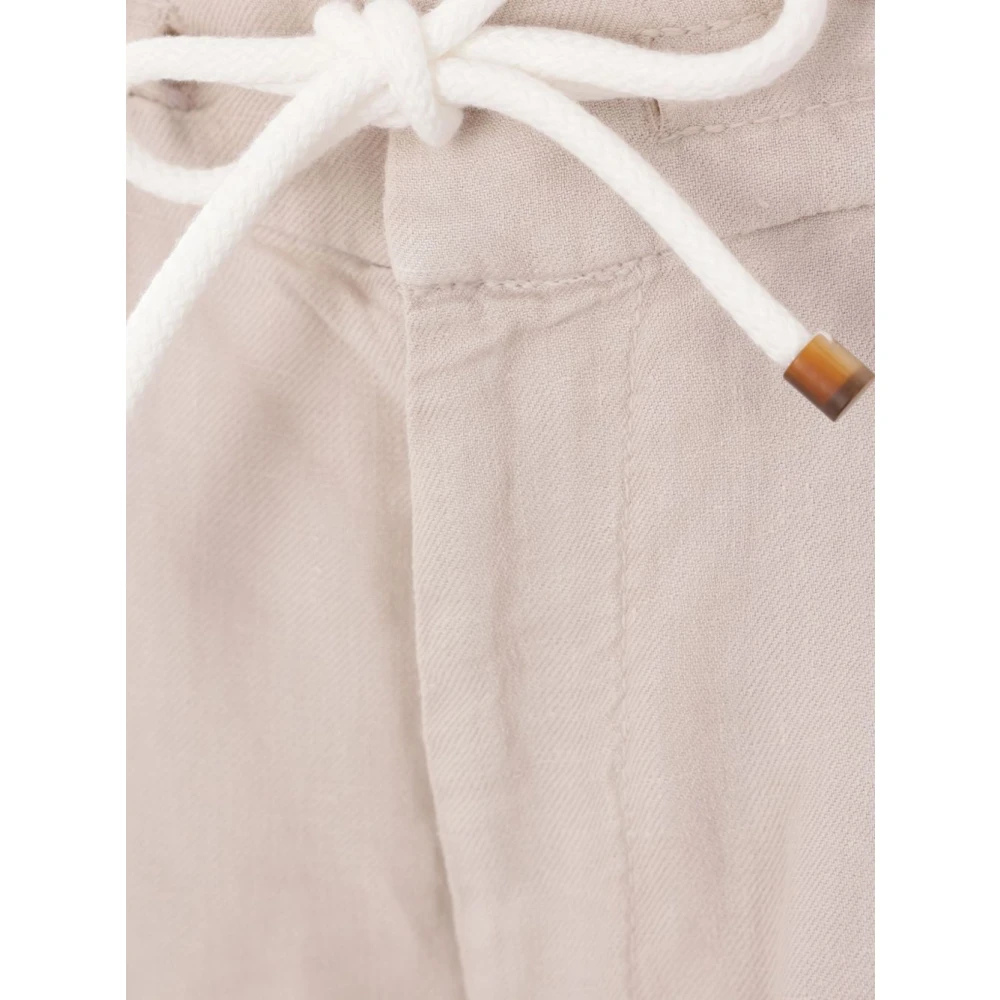 BRUNELLO CUCINELLI Beige Linnen Sportshorts Stijlvol Eco-Vriendelijk Beige Heren