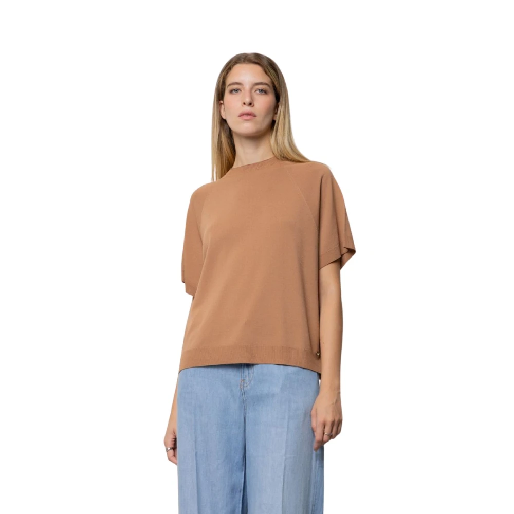 Kaos Vrouw Bruin Truien & Vesten Dames, M, Wol, Rondgebreide Trui