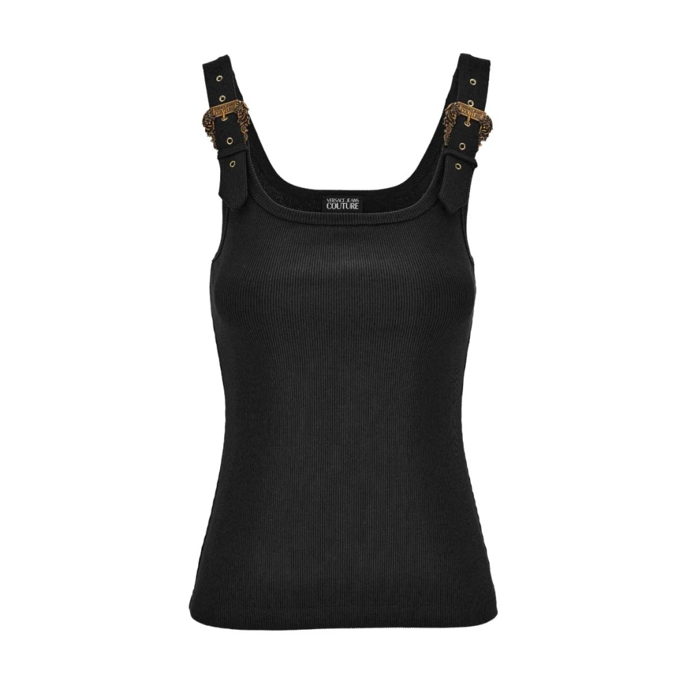 Versace Jeans Couture Women's Black Two-Buckle Sleeveless Top