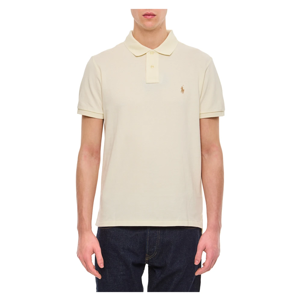 Polo Ralph Lauren Men's Beige Cotton Piqué Polo Shirt