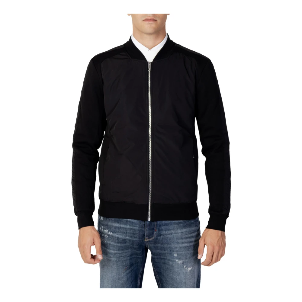 Antony Morato Svart V-Hals Sweatshirt med Dragkedja Black, Herr