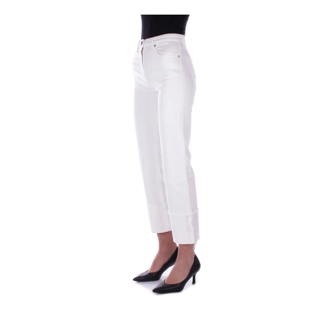 Semicouture Cropped Jeans White Dames