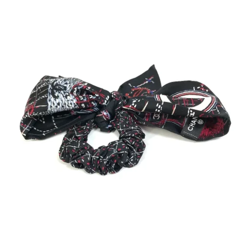 Chanel Vintage Pre-owned Fabric hair-accessories Black Dames