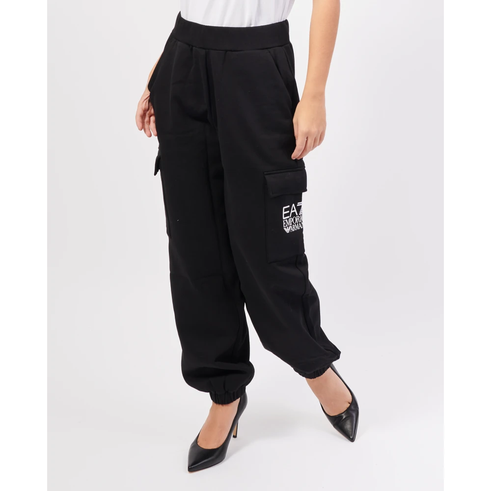 Emporio Armani Cargo broek in zwart Black Dames