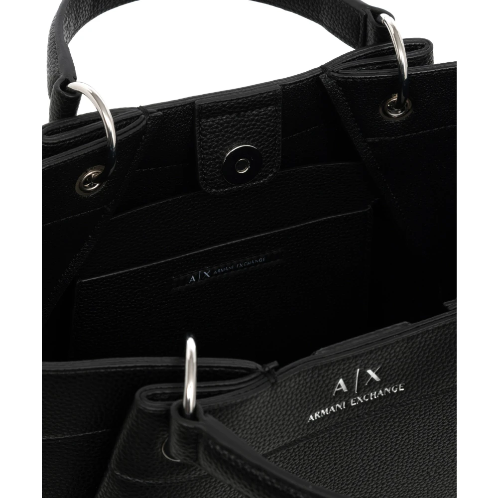 Armani Exchange Verstelbare Tote Tas met Magneetsluiting Black Dames