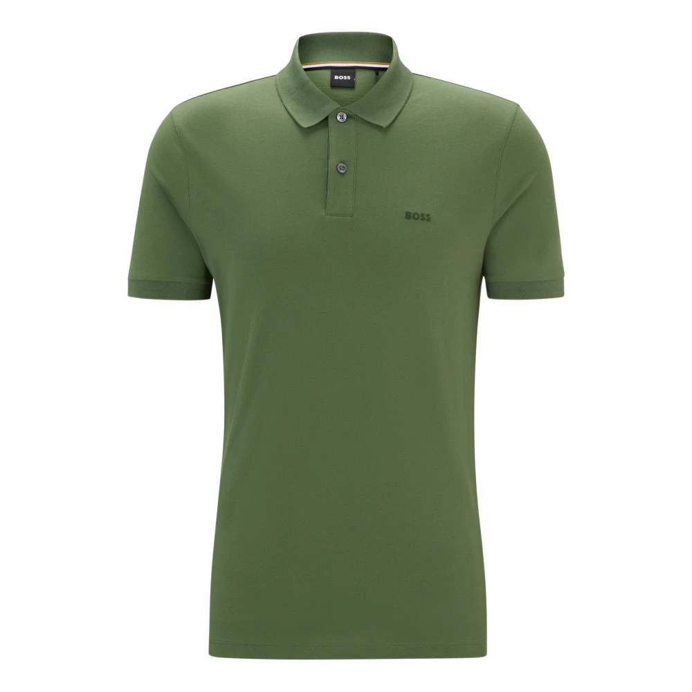 Boss Pique Polo Shirt Green Heren