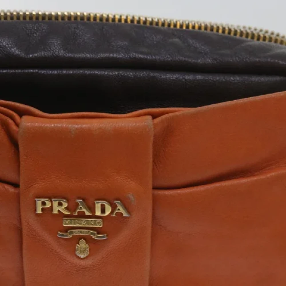 Prada Vintage Pre-owned Leather prada-bags Orange Dames