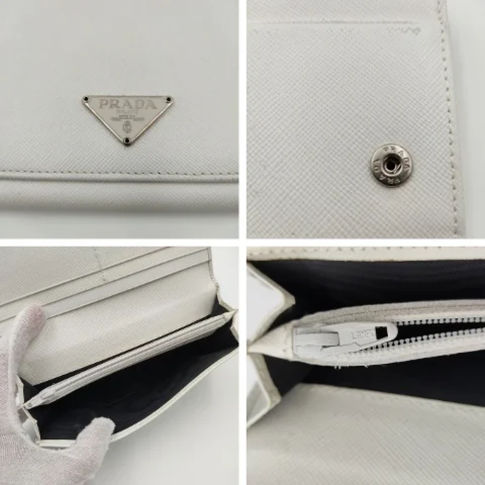 Prada Vintage Pre-owned Leather wallets White Dames