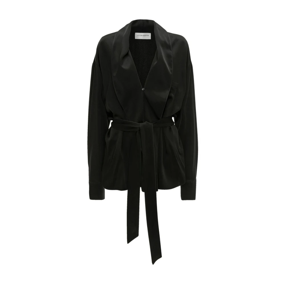 Victoria Beckham Women's Black Blouses, Xs, Shirt With Shawl Collar