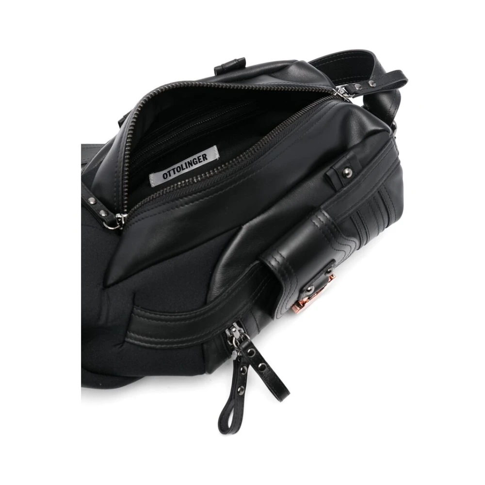 Ottolinger Zwarte Rits Schoudertas met Hangslot Black Dames