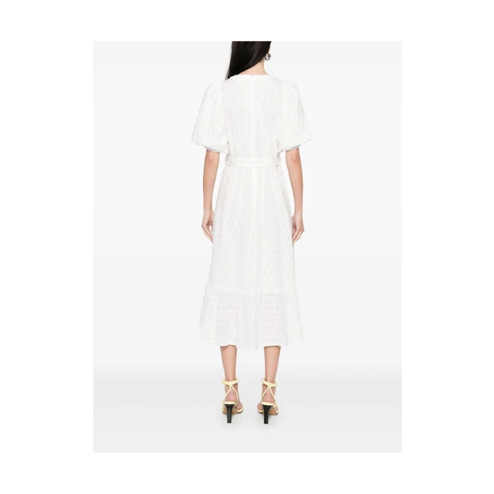 Diane Von Furstenberg Witte Riem Pofmouw Jurk White Dames