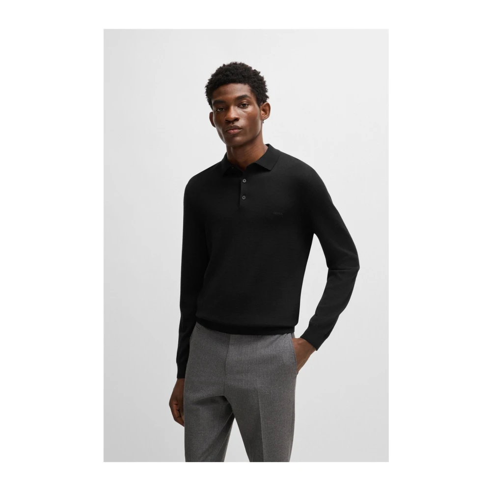 Hugo Boss Wollen gebreide kleding in Botto-L stijl Black Heren