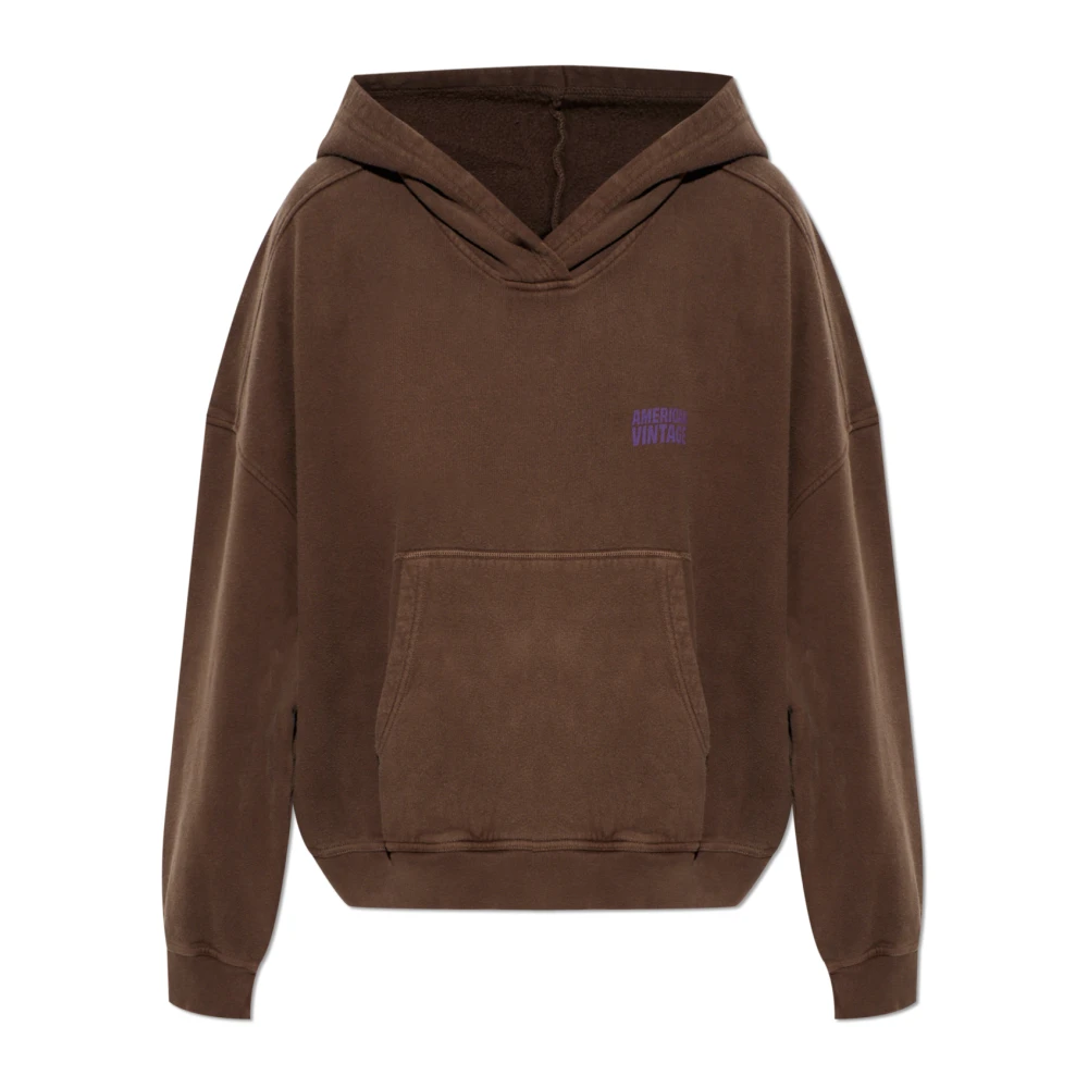 American Vintage Donna Marrone - Plizzy Hoodie - Sweatshirts & Hoodies - L