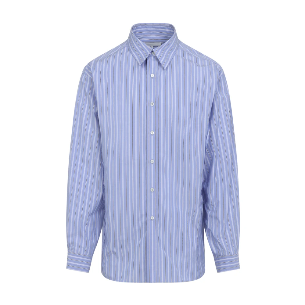Maison Margiela Uomo Blu Camicia In Cotone Aw25 Look Elegante