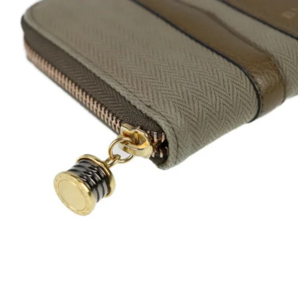 Bvlgari Vintage Pre-owned Leather wallets Green Dames