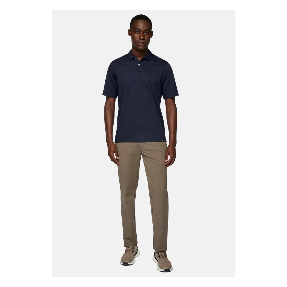 Boggi Milano High-Performance Piqué Polo Shirt Beige Heren