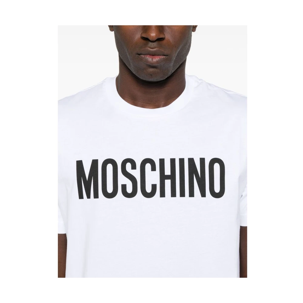 Moschino Witte Crew Neck Korte Mouwen Shirt White Heren