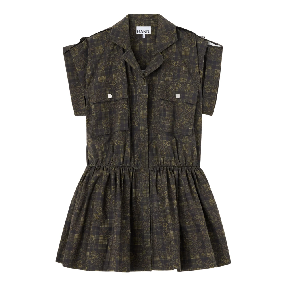 Ganni Donna Verde Abiti, L, New,