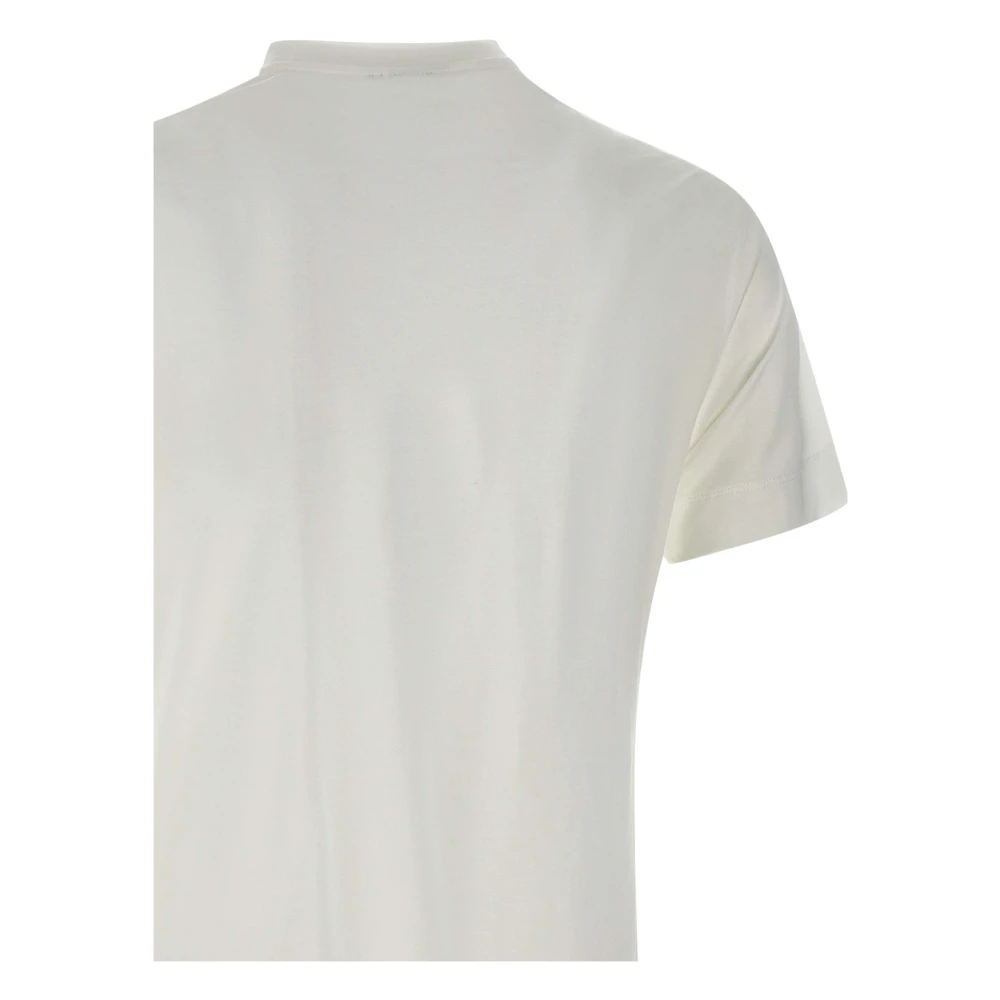 Emporio Armani Wit Katoenen T-shirt met Logo Borduurwerk White Heren