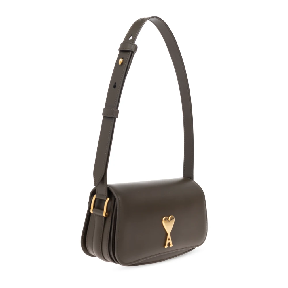 Ami Paris Sophisticated Schoudertas Brown Unisex