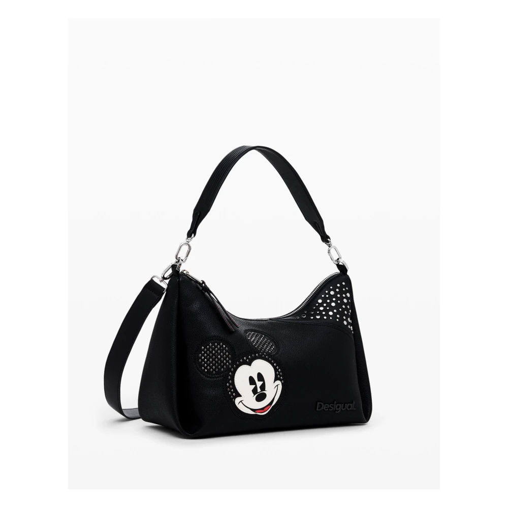 Desigual Zwarte Handtas Zippée Polyurethaan Polyester Black Dames