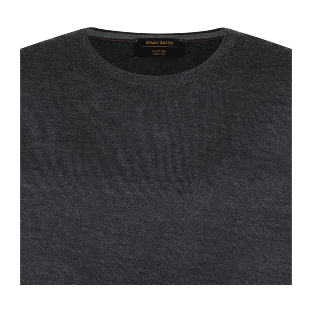 Gran Sasso Donkergrijze Crew Neck Wollen Trui Gray Heren