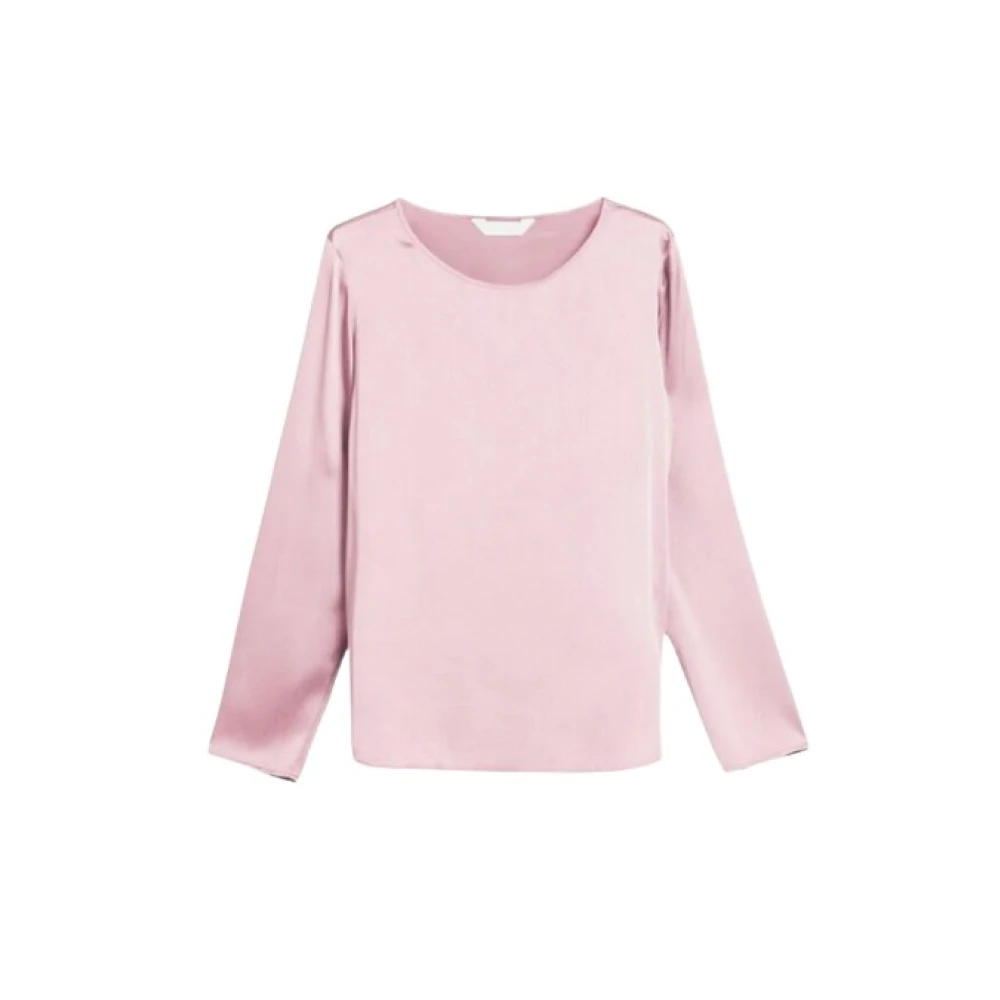 Max Mara Zijden Stretch Shirt met Asymmetrische Zoom Pink Dames