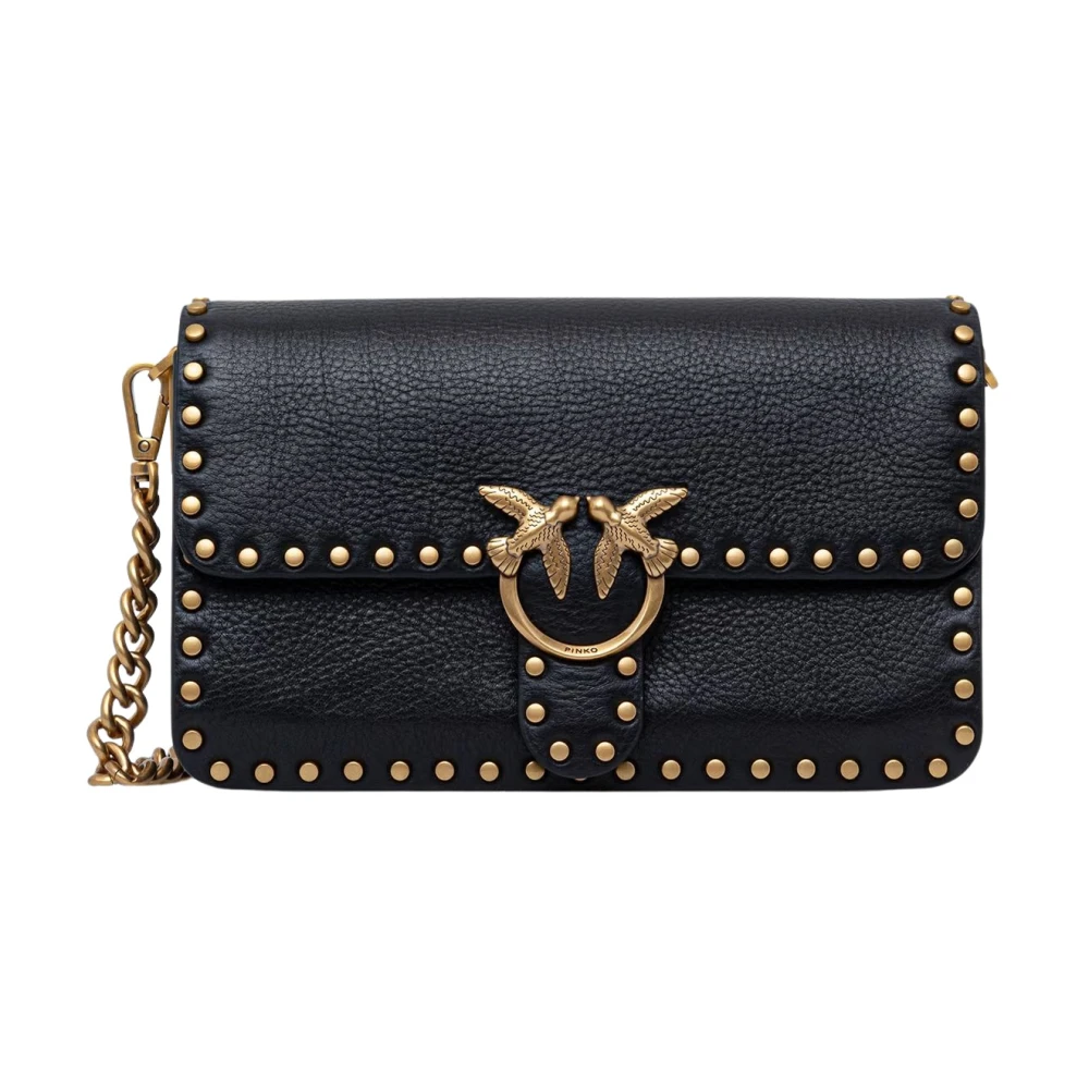 Pinko Donna Nero Donne, Borsa A Mano, Love One Slouchy Mn. Studs Sma 107665 A2jg, - Immagine 9