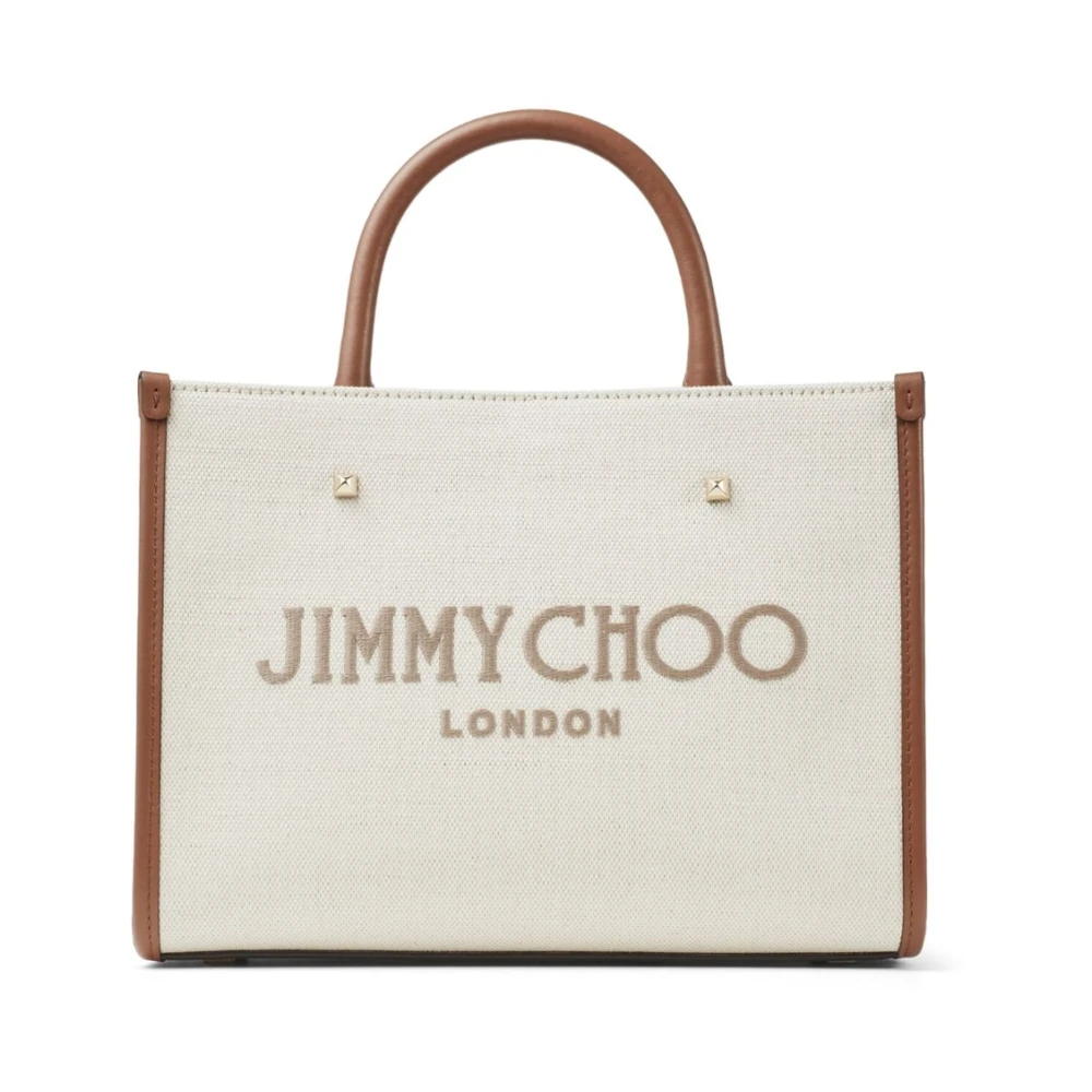 Jimmy Choo Beige Avenue Canvas Toteväska Beige, Dam