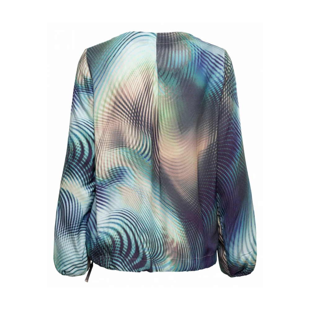 &Co Woman Laser Cut Lange Mouw Top Blue Dames