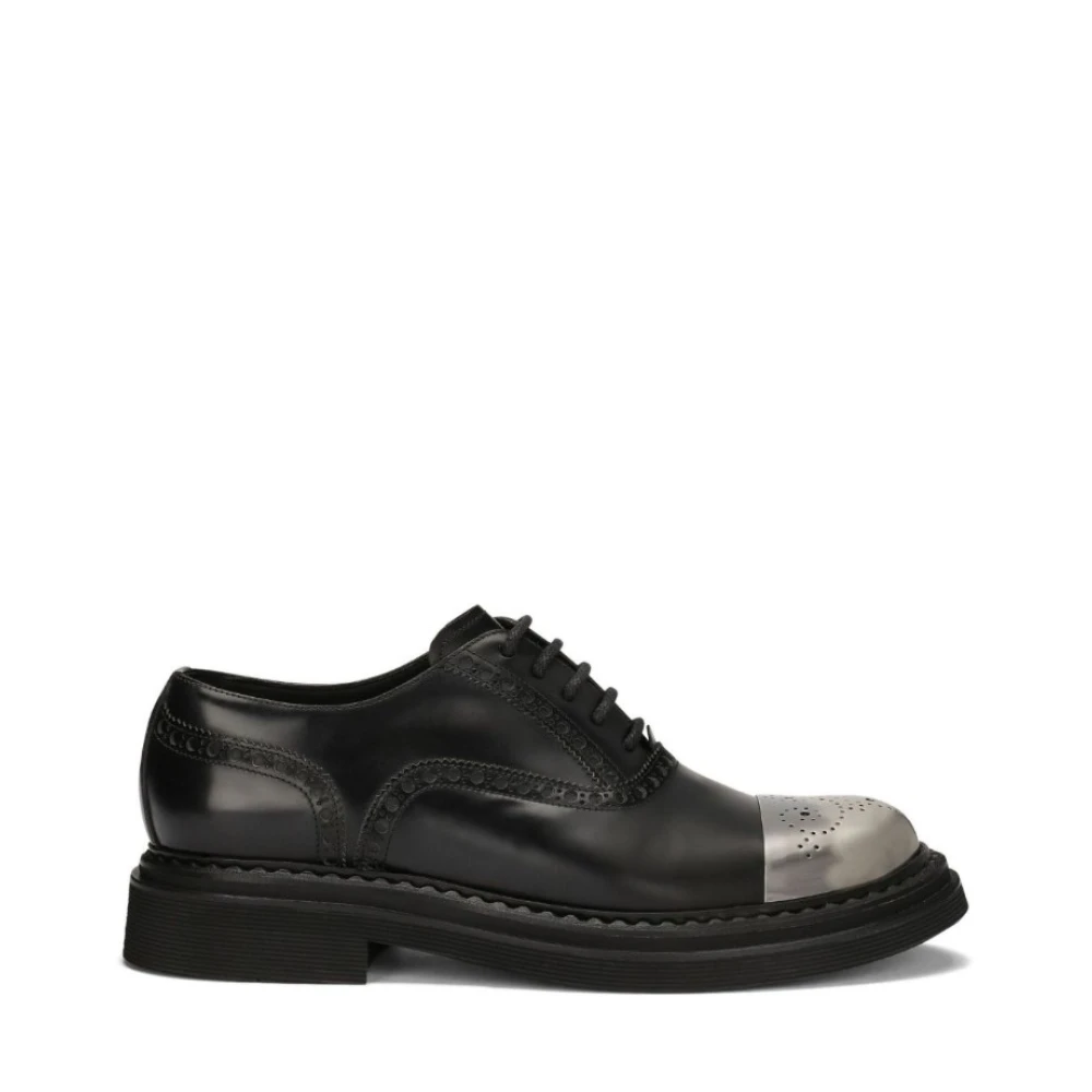 Dolce & Gabbana, Czarne płaskie buty dla kobiet Black, male, product