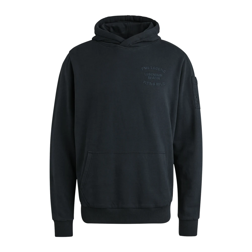 PME Legend Zachte Terry Geborstelde Hoodie Black Heren